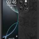 Fiyart Designed for iPhone 16 Pro Max Case Cute Flower Floral Sunflowers Design,Soft Slim TPU Anti-Scratch Phone Cover for Women Girls 6.9"-Black