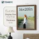 16x20 Picture Frame Set of 3 - Brown Woodgrain, Wood Poster Frame, HD Tempered Glass, Wall Gallery Hanging