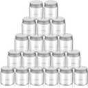 Eaasty 20 Pcs 1.6 oz Mini Mason Glasses Jar with Lids Small Spice Bottle for Honey Jam Jelly Kitchen DIY Wide Mouth Clear Airtight Canning Jars Food Container Wedding Shower Party Favor