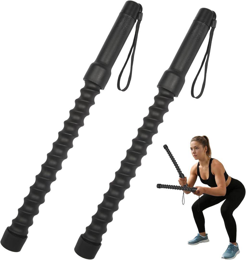 Ropeless Battle Ropes 2 Pcs Battle Rope Sticks Cordless Battle Ropes Ropeless Jump Rope Battle Rope Sticks for Home or Gym Style-A