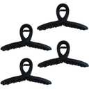 4.3 Inch Hair Claw Clips Large 4 Inch No Slip Big Black Matte Jaw Clip for Thin Fine and Medium Thick Hair Women, 4 Pack