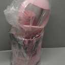 OTOSTAR Bathroom Accessory Set 8 Pcs Pink Flamingos Bathroom Accessories Set Bathroom Set with Trash Can Soap Dispenser Toothbrush Holder Tumbler Soap Dish Toilet Brush Holder Qtip Holder (Flamingo)