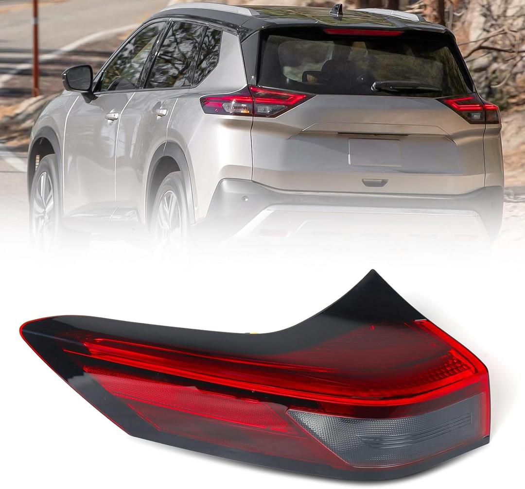 Huray Left LED Outer Tail Light Fit for Nissan Rogue 2021-2024, LH Taillight Tail lamp Rear Brake Lamp Assembly OE Style Replacement for NI2804122 265556RR0A Driver Side