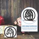 2 x Cabilock Wrought Iron Napkin Holder with Horse Design Rustic Paper Towel Stand for Kitchen Dining Table and Coffee Shop Tissue Organizer