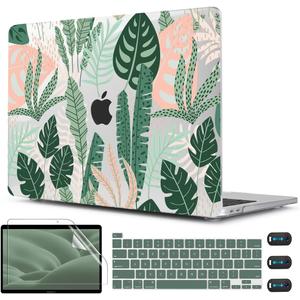 CISSOOK Palm for MacBook Pro 13 inch Case 2025-2020 Release M2 Chip A2338 M1 A2251 A2289 with Touch Bar, Tropical Hard Shell Case with Keyboard Cover for MacBook Pro 13, Tropical Palm Leaves