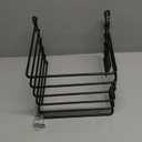 mDesign Pot Lid and Pan Rack — Metal Wire Rack for Cabinets, Pantries or Kitchen Surfaces — Freestanding Pan Stand with 5 Slots for Pans, Pots, Lids and Crockery — Black
