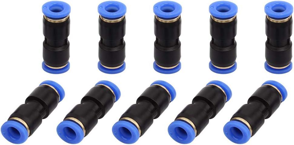 SNS 3/8" Tube OD Plastic Straight Union Pipe Tube Fitting Straight Pneumatic Connector(10 PCS) SPU-3/8