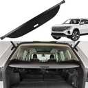 Cargo Cover for VW Volkswagen Atlas Cross 2018 2019 2020 2022 2021 2023 2024 2025 Accessories Rear Trunk Cover Rear Trunk Security Cover Shielding Shade, Black