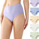 Battewa Quick Dry Incontinence Underwear for Women High Waisted Leak Proof Panties Washable Postpartum Bladder Control Cotton Briefs (Multicolor, X-Large, 5 Pack)