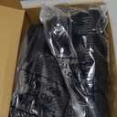 50 Set 12 oz Black Plastic Cups with Lids, Disposable Black Clear Iced Coffee Cup with Lid for Cold Drinks Coffee Shops Soda Bar Party Shop Supplies (Dia. 89mm)