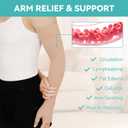 Lymphedema Compression Arm Sleeves for Women Men with Gauntlet, 20-30 mmHg Graduated Compression Full Arm Support for Arthritis, Bursitis, Edema (Single) M