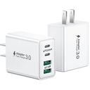 USB C Charger Block, 2Pack 40W 4-Port Type C Fast Charging Block Dual PD Power Adapter+QC Plug Double USB Wall Charger Blocks Multiple USBC Charging Cube for iPhone 16 15 14 13 12 11 Pro Max, Samsung