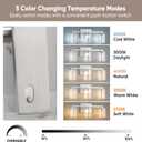 LED Modern Bathroom Light Fixtures Over Mirror, 3-Light Brushed Nickel Vanity Lights with 5 Color Modes, Dimmable Bathroom Vanity Light with Crystal Bubble Glass, 2700K-6500K Adjustable, ETL