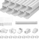 VEVOR Mini Split Line Set Cover 3-inch W 17.7Ft L, PVC Decorative Pipe Line Cover for Air Conditioner with 10 Straight Ducts & Full Components Easy to Install, Paintable for Heat Pumps, White