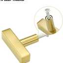 25 Pack Gold Cabinet Knobs Brushed Gold Drawer Knobs T Brass Cabinet Pulls for Kitchen Cupboard & Drawer Hardware
