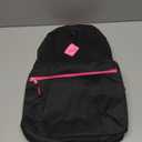 Large School Backpacks with Mesh Side Pockets  Classic 19 Inch Solid Color Backpacks for Kids, Men, Women, Travel (Black & Pink)