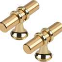 Haliwu 10 Pack Gold Cabinet Knobs, Brushed Brass Handles Kitchen Cabinet Knobs Champagne Gold Pulls Kitchen Hardware, Single Hole Pull