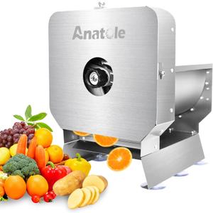 Commercial Vegetable Slicer, Stainless Steel Manual & Electric Food Cutter, 1-12mm Thickness Adjustable, Removable, for Lemon, Cucumber, Potato, Carrot