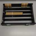 Free Standing Foldable Dog Gate, 16.5" High Step-Over Metal Short Pet Gate, Up to 48" Wide Puppy Fence for Stairs and Doorways, Indoor & Outdoor Use, No Drilling and No Assembly, Black