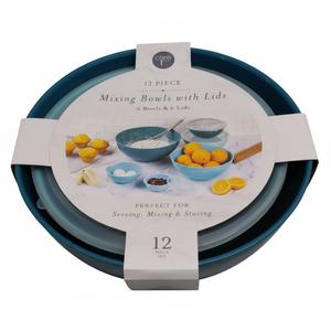 12 Piece Mixing Bowls With Lids, 6Bowls&5Lids
