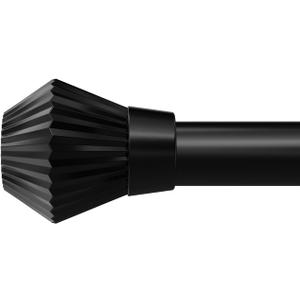 Curtain Rods for Windows 28 to 48 Inch, Black Curtain Rod Adjustable Drapery Rods with Exquisite Finial for Living Room, Bedroom, Kitchen, Outdoor Patio, Black