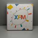 XFM Coffee Bar Wall Clock 24 Inch Blue Wooden Wall Clocks Battery Operated Silent Non-Ticking Retro Round Clocks for Kitchen Cafes Farmhouse