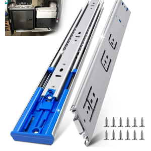 26 Inch 200lbs Soft Close Heavy Duty Drawer Slides, Side Mount Rails Full Extension Ball Bearing Cabinet Tool Box Runners Tracks Glides (1 Pair, with M4 Screws)