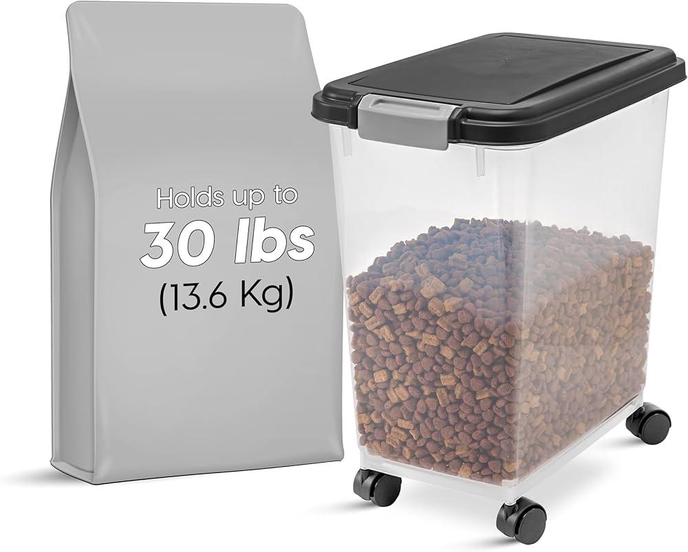 IRIS USA Airtight Food Container for Dog, Cat, Bird, and Other Pet Food Storage Bin, BPA Free