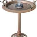 BSTGIFTS Metal Bird Bath - Iron Birdbath 28.5" H, Bird Bath for Water Fountain, Bird Feeder Bowl for Yard Patio Lawn Decor (Fountain Pump not Included)