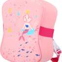 Swim Back Float for Girls Pink Swim Belt Bubble Float Trainer with Adjustable Belt Floatie Foam with Multiple Layers for Kids Toddlers Beginners Floats Lessons Equipment