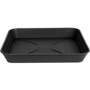 2 Pack Square Plant Saucer Tray 20 inch, Heavy Duty Plastic Plant Saucers for Indoors Outdoor, Flower Plant Drip Trays for Pots, Square Seed Starting Tray, Seedling Growing Trays (Black)