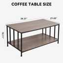 SENIG Small Coffee Table for Living Room with Slatted Sides Frame 39 Inch, 39.3in