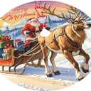 Christmas Tree Skirt 36 Inch Funny Santa Claus and Reindeer Farmhouse Holiday Decorations Soft and Thickened Christmas Tree Skirt for Indoor Outdoor Christmas New Year Holiday Party Decor (36" (91 cm) diameter)