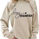 JBF Cloth Mama Boys Sweatshirt Women Long Sleeve Pullover Mama Sweatshirt Casual Loose Crew Neck Fall Pullover Tops (Medium)