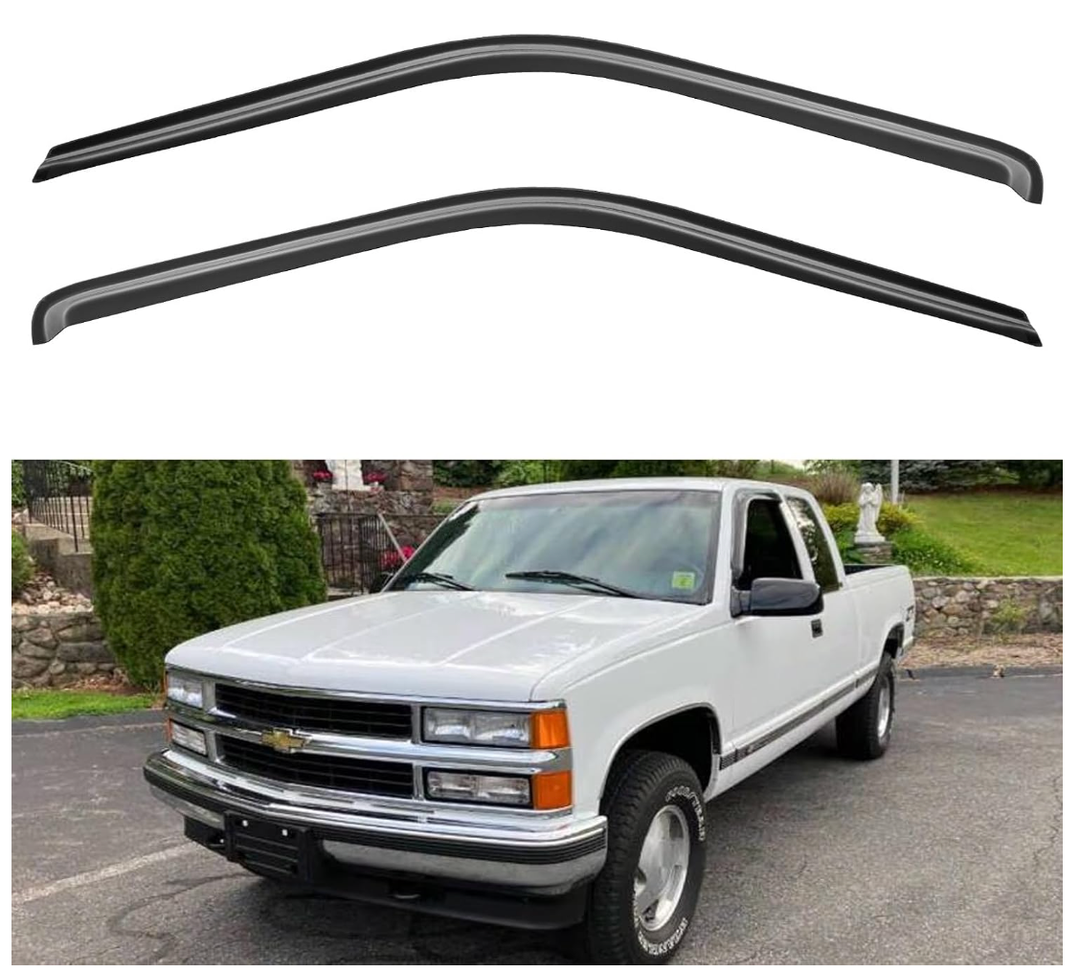 PIT66 Out-Channel Window Visors Compatible with Chevy/GMC C/K 1500 2500 3500 Standard Cab 1988-1999, Fit Chevy Blazer 1992-1994, Fit Chevy Tahoe Regular Cab 1995-1999 2PCS Smoke