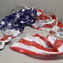 Inflatable USA Pool Float - Luxurious Fun Lounger Filled with Sparkle Silver Stars Confetti, Cool USA Flag Design Water Swimming Pool Floaties for Beach, Lake & Pool