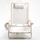 SUN'Y Escapes Backpack Beach Chair - Made w/Ocean Bound Plastics, Customizable w/MOLLE Accessories, Ultra Lightweight, Low-Seat Natural Comfort, Durable, Rust Free & Waterproof - Seashell White, Length: 2 Ft 1 In, Width: 2 Ft, Height: 2 Ft 6 in