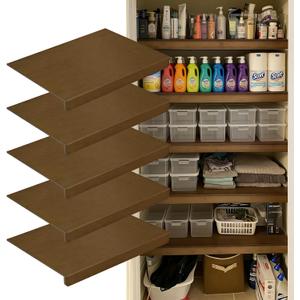 Wood 16x30 in 5-Pack wooden wire shelf covers cause no more falling cans, ideal for apartment dwellers in basement