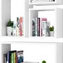 Kaboon Wall Mount Shelf Set of 4, Floating Cube Shelves for Space Discovery Home and Commercial Use, Large Size Shelves Set, White