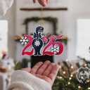 2 x Black Cat 2025 Christmas Ornament  Funny Kitten Butt Wooden Tree Decoration with Snowflakes & Paw Prints for Cat Lovers, Pet Owner Christmas Dcor (Coming Soon 2025)