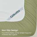 GOKOTTA Full Size Fitted Sheet Only with Elastic Corner Straps, Deep Pocket for 10-15 Inch Mattress - Hotel Quality Double Brushed Microfiber - Soft, Breathable, Non Pilling, Wrinkle Free -Olive Green