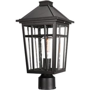 Darkaway Large Outdoor Post Lights Lamp Post Light Fixture, 17inch Waterproof Aluminum Post Lamp with Glass, Fence Deck Lighting for Garden, Patio, Pathway (LargeBlack)