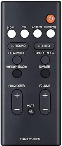 Replacement Remote Control FSR78 ZV28960 for Yamaha YAS-207 YAS207 YAS-1080 YAS-108 YAS-107 YAS107 YAS-106 YAS106 ATS-2090 ATS-1080 ATS-1070 ATS-1060 Home Audio Speaker System