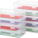 9 Pack Medium Plastic Hobby Art Craft Organizer,Clear Plastic Storage Containers with Latching Lid, for Pencil Box, Lego, Crayon