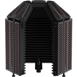 XTUGA Recording Microphone Isolation Shield, High Density Absorbent Foam 3 Panels to Filter Vocal,Top Enclosed Foldable Soundproof Cover for Condenser Studio Equipment MIS02