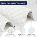 SmoothNovelty 2.1 Yards Diamond Quilted Vinyl Headliner Material 55 in Wide Faux Leather with Foam Backed 2" x 3" Diamonds Pattern Fabric for Car Furniture Upholstery(White)
