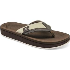Cobian Mens Roca Rise Synthetic Leather Strap Flip-Flop Sandals (Brown)