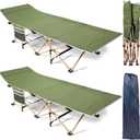 Wenqik 2 Pack 450lbs Max Load Camping Cot for Adults with Carry Bag Portable Folding Outdoor Sleeping Cot Heavy Duty Bed for Traveling Camp Military Office Nap Beach Home Lounging, 74.8 x 26.4 x 13.8 inches