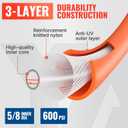 YAMATIC Heavy Duty Short Garden Hose 5/8 in x 5 ft with Swivel Fitting, Super Flexible Leader hose,All-weather, Lightweight, Burst 600 PSI