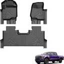 Powerty Floor Mats for 2017-2024 2025 2026 Ford F250/F350/F450 Super Duty Crew Cab All Weather 3D TPE Anti-Slip Truck Liners for 1st & 2nd Row Accessories